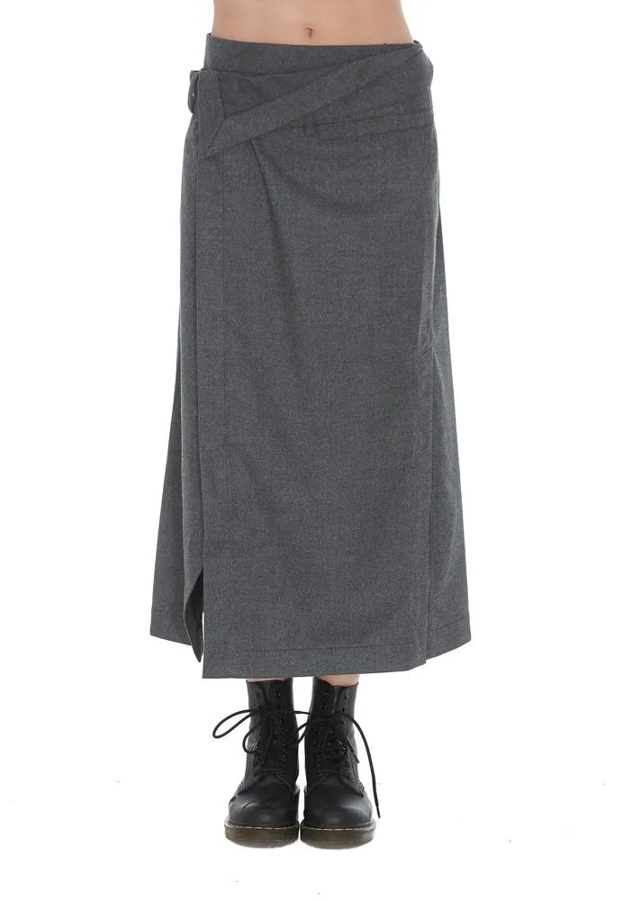 3.1 Phillip Lim Flannel Side Wrap Midi Skirt