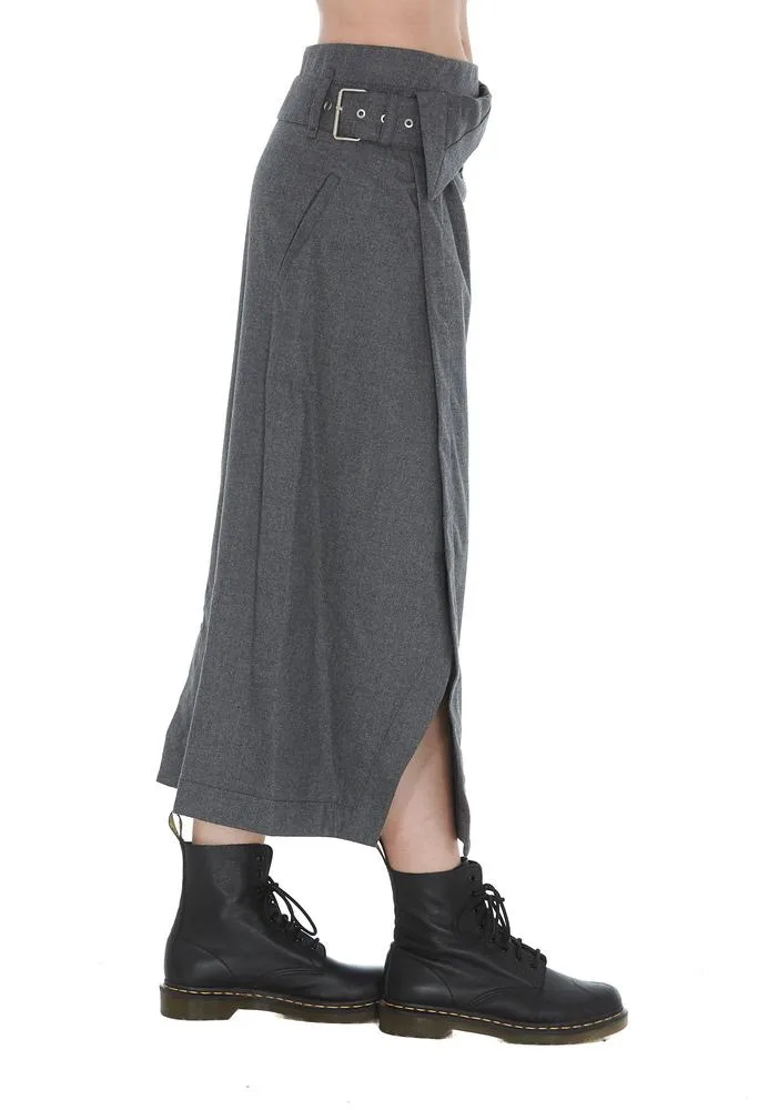 3.1 Phillip Lim Flannel Side Wrap Midi Skirt