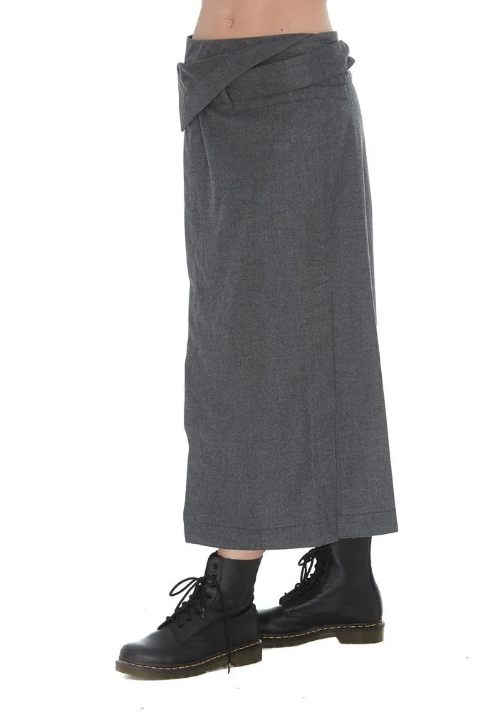 3.1 Phillip Lim Flannel Side Wrap Midi Skirt