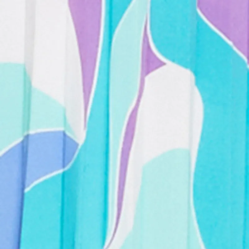 Abstract Print Pleated Skirt