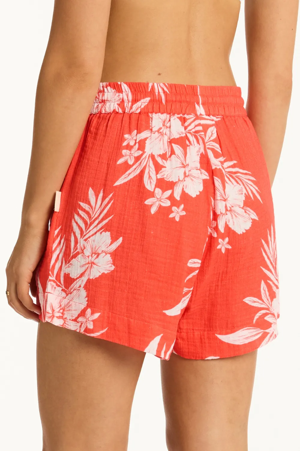 Aloha Cotton Beach Shorts in Flame