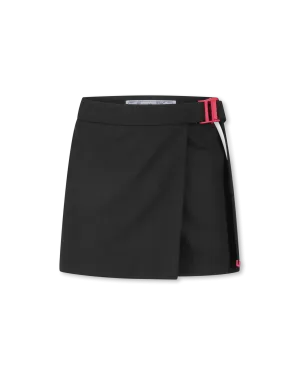 Asymmetric Belted Mini Skirt