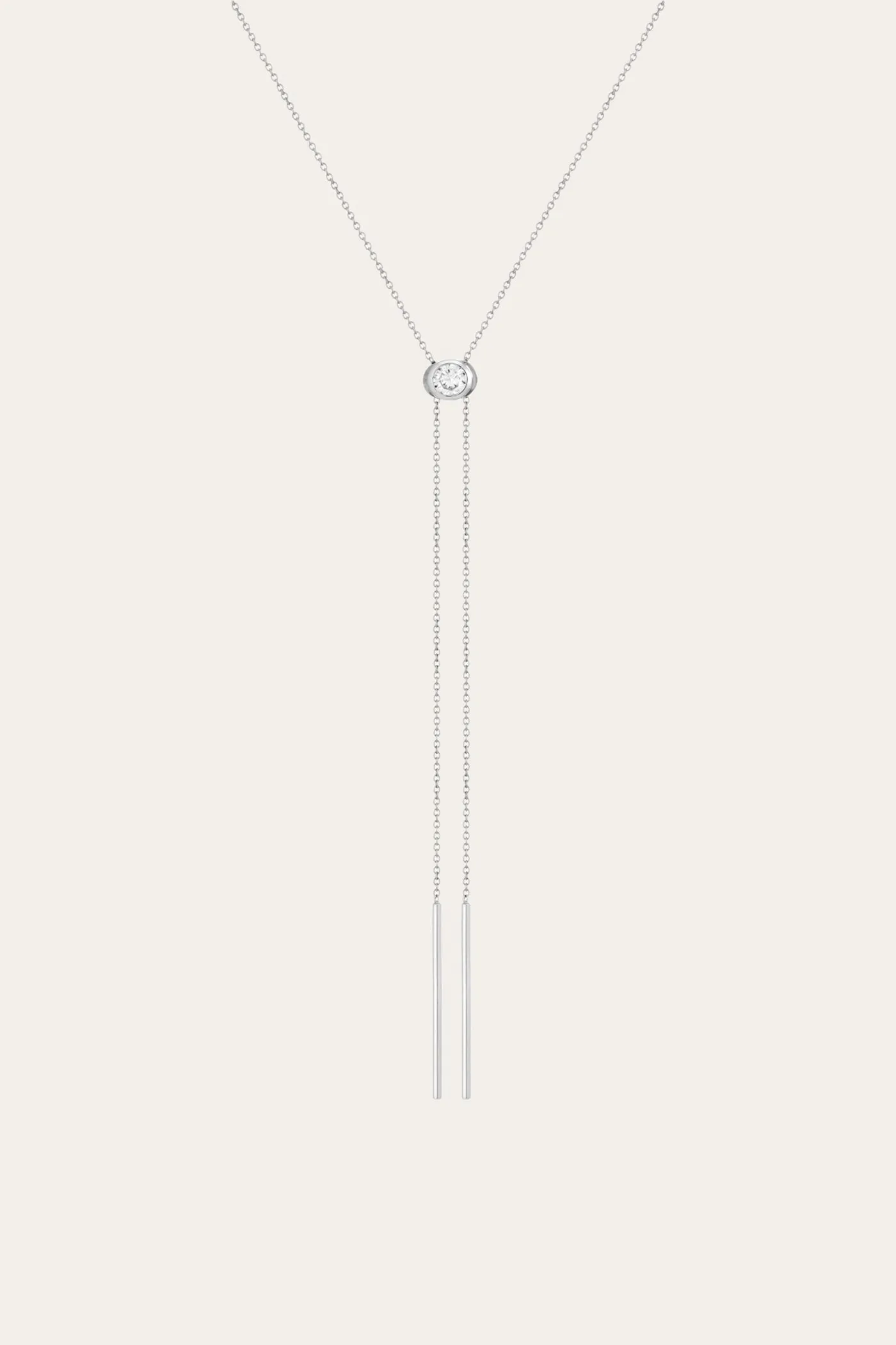 Aurate x Frye: Lab Grown White Sapphire Bolo Necklace