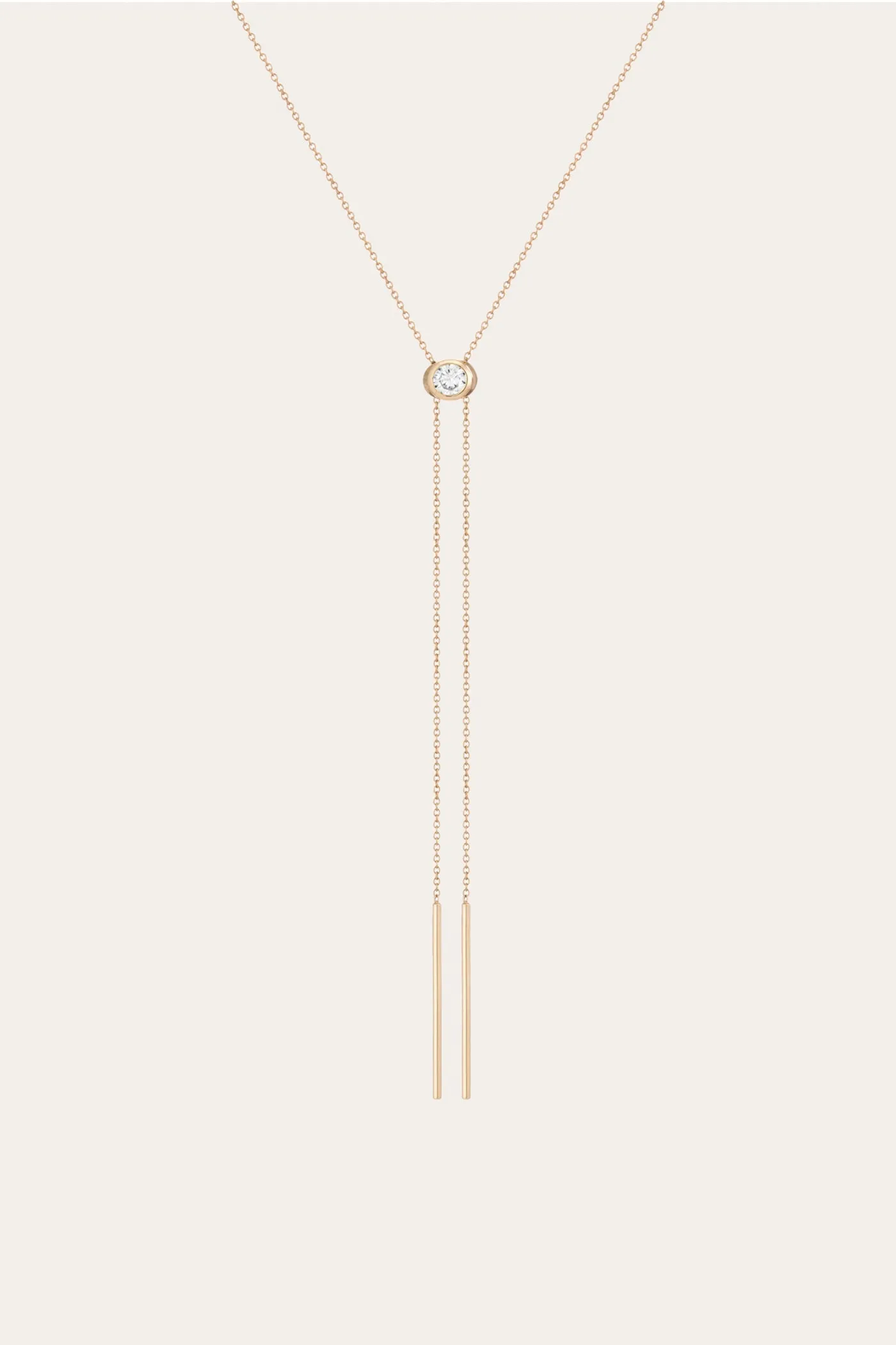 Aurate x Frye: Lab Grown White Sapphire Bolo Necklace