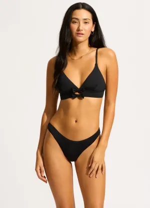 Beau Banded Triangle Bikini Top - Black
