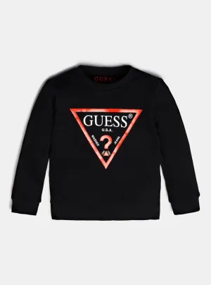 Black Long Sleeve Fleece Pullover Top (2-7)