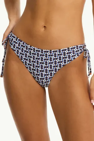 Coast Cheeky Tie Side Bikini Bottom in Cobalt