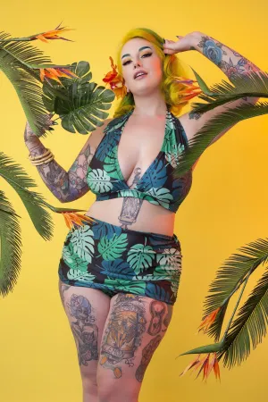 Collectif Green Palm Skirted brief