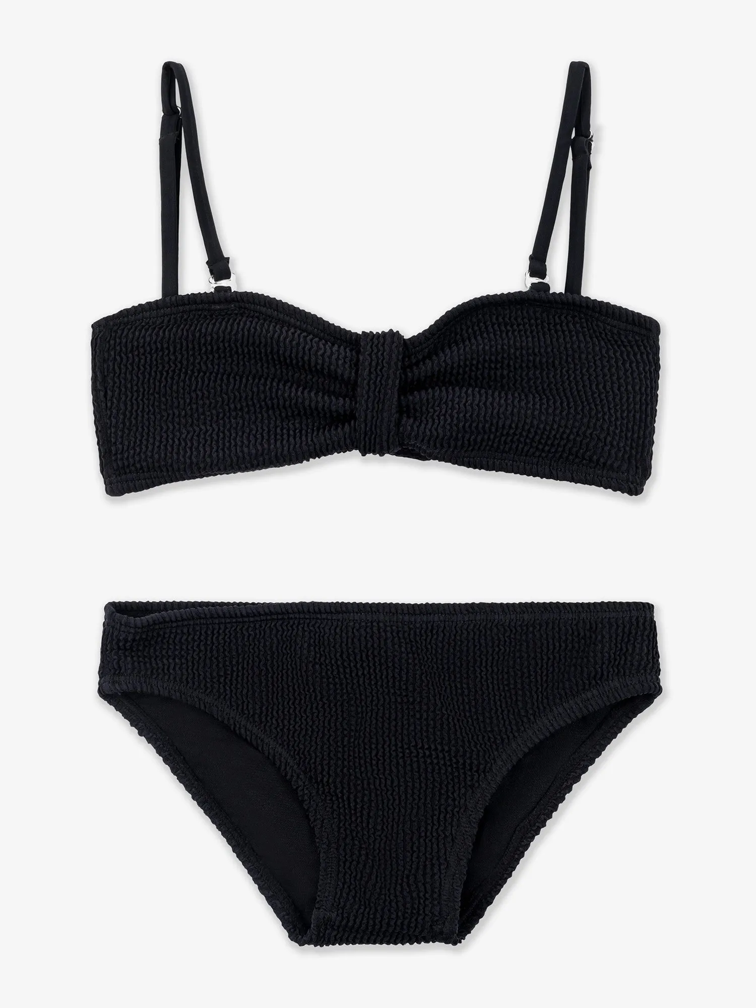 Crinkle Two Piece Bandeau Bikini Swimsuit