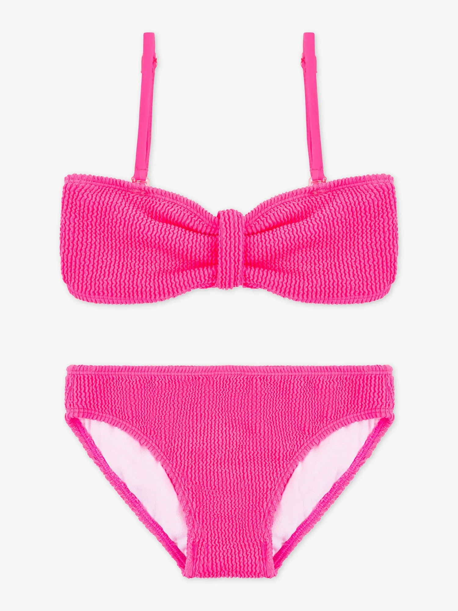 Crinkle Two Piece Bandeau Bikini Swimsuit