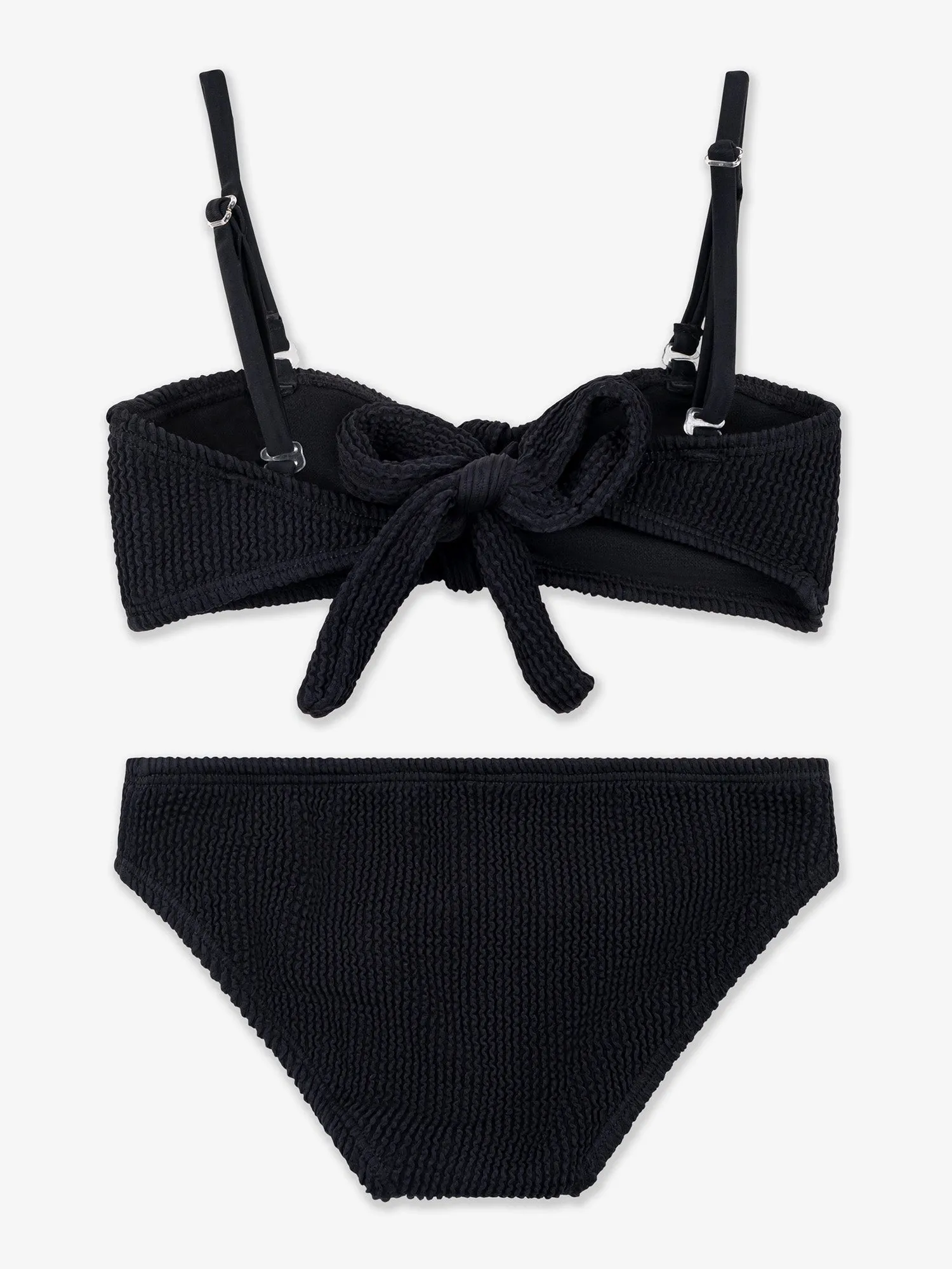 Crinkle Two Piece Bandeau Bikini Swimsuit