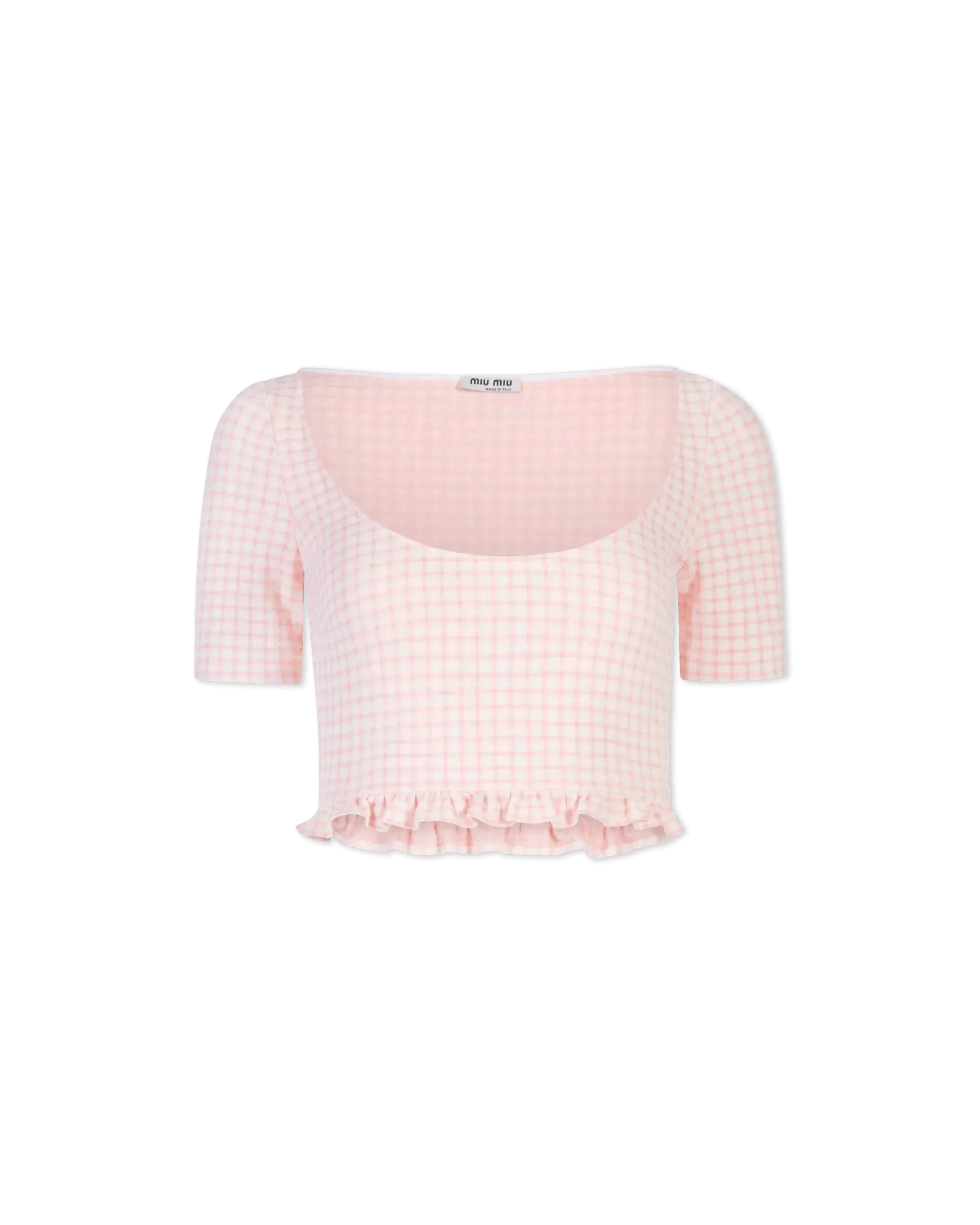 Crop Top Checkered Blouse