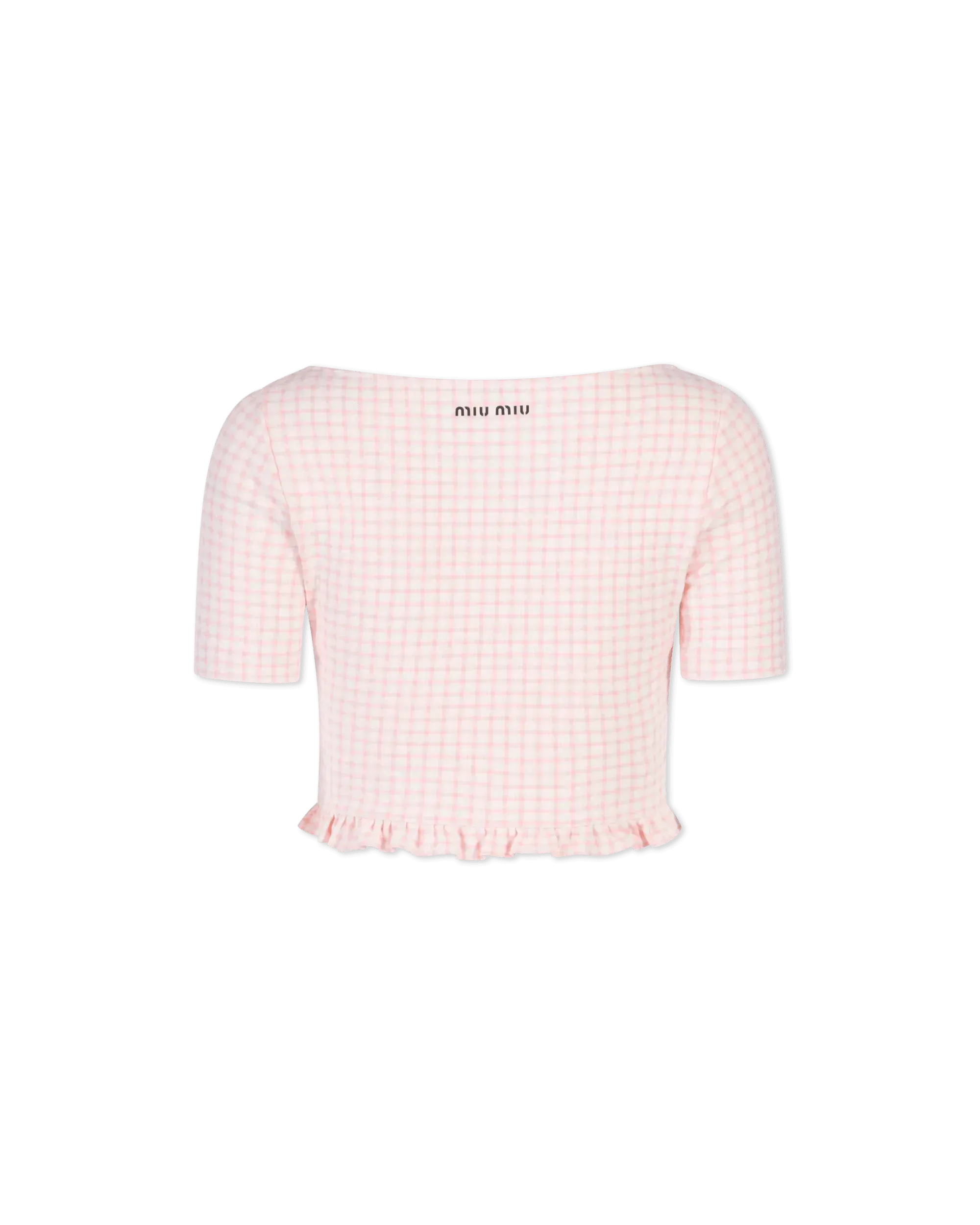 Crop Top Checkered Blouse