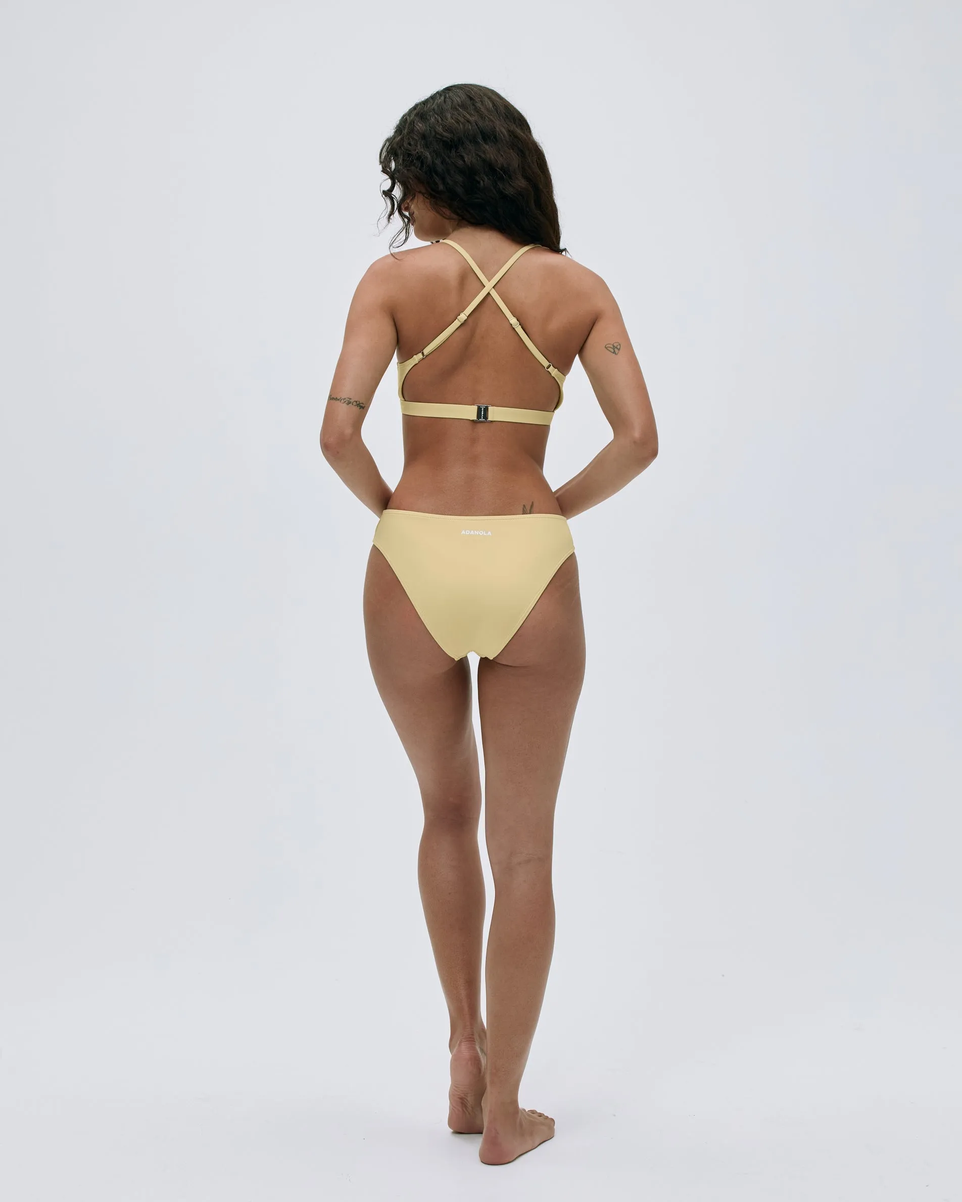 Cross Back Bikini Top - Butter Yellow