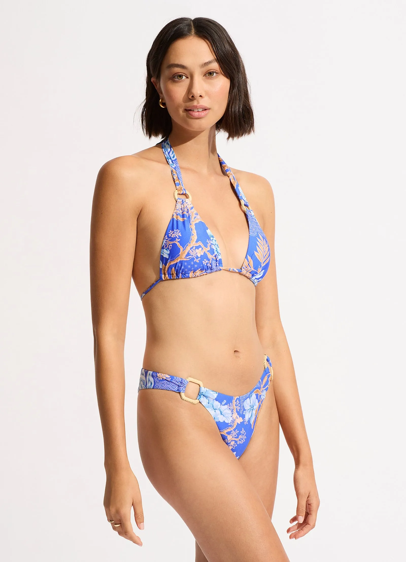 Eden Slide Triangle Bikini Top - Azure