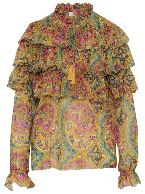 Etro Graphic Print Ruffled Blouse