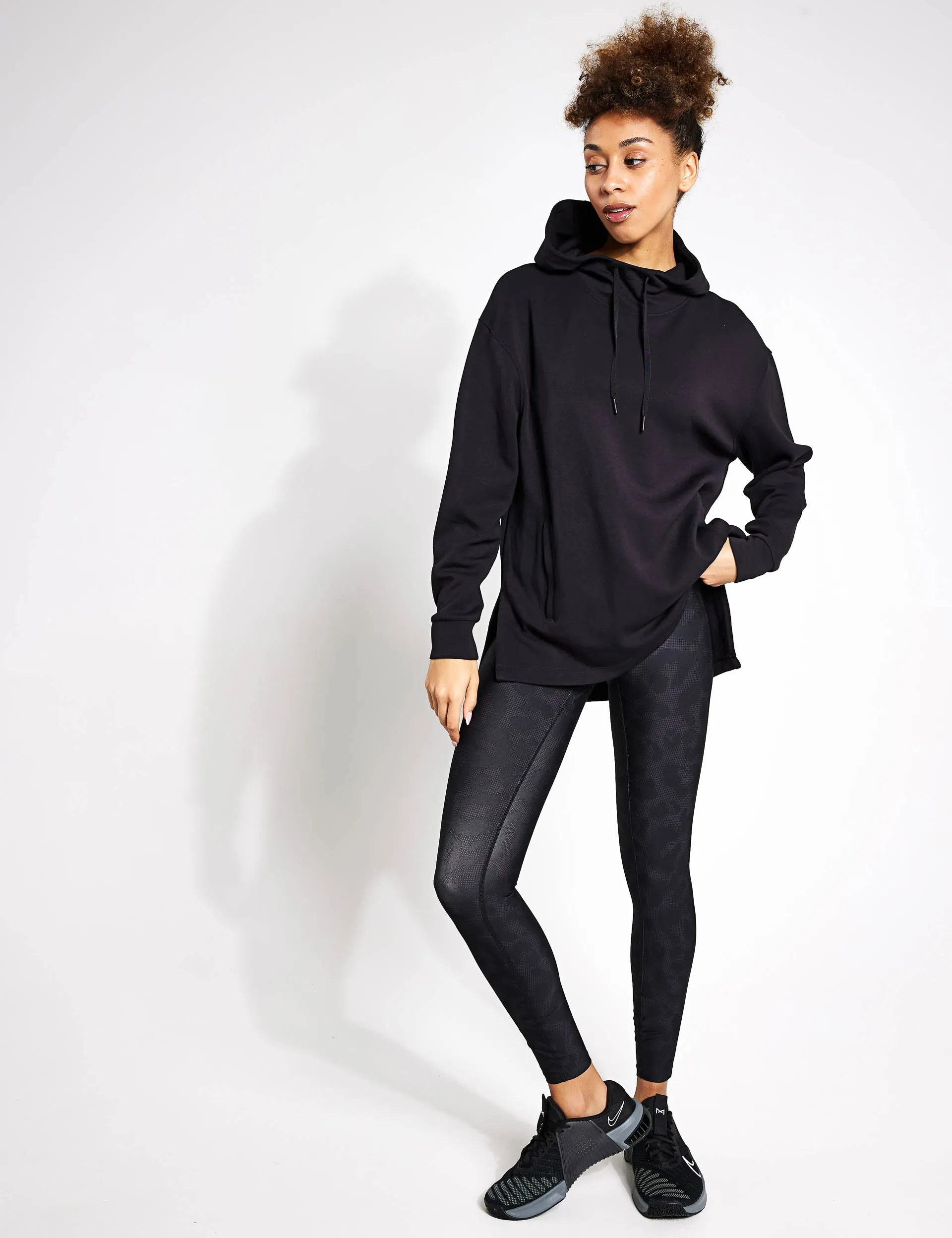 Go Move Printed High Waisted Gym Leggings - Mono Animal Black