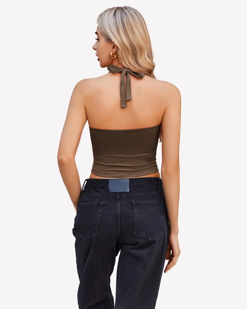 Halter Crop Top Going Out Tank Crop Top