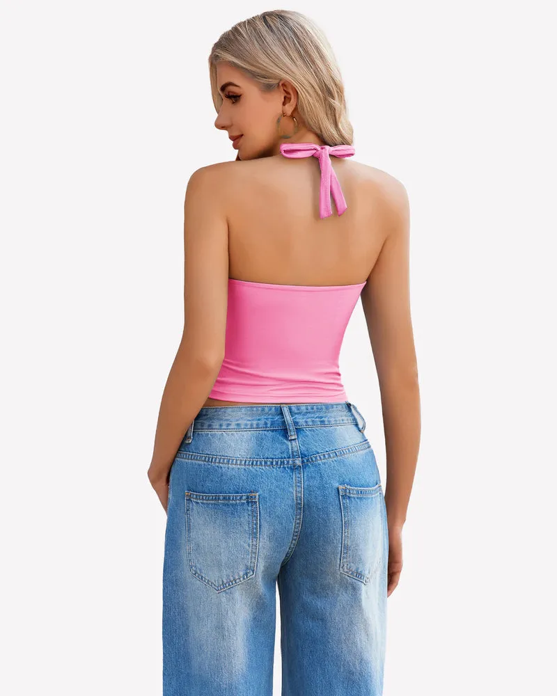 Halter Crop Top Going Out Tank Crop Top