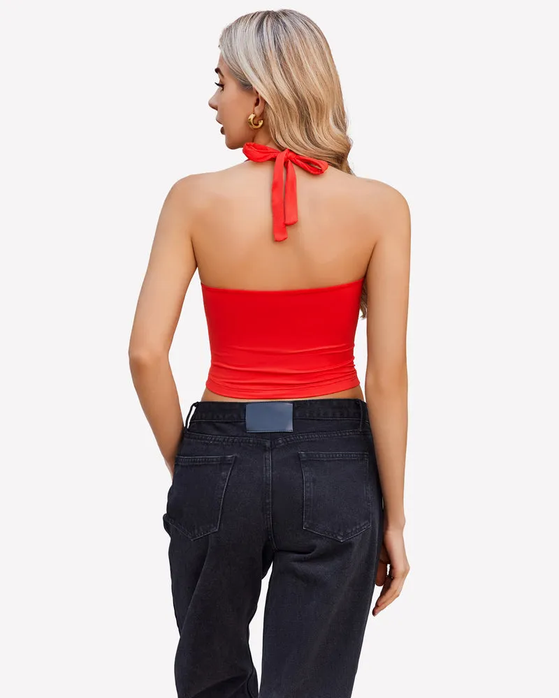 Halter Crop Top Going Out Tank Crop Top