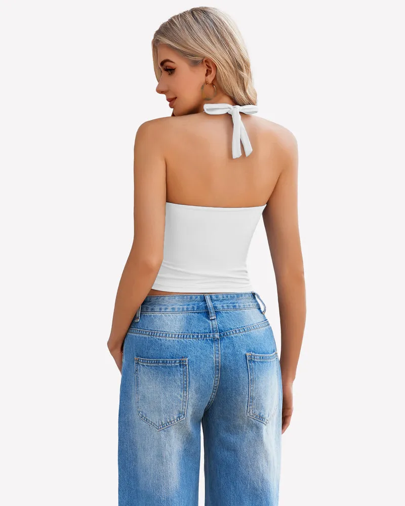 Halter Crop Top Going Out Tank Crop Top
