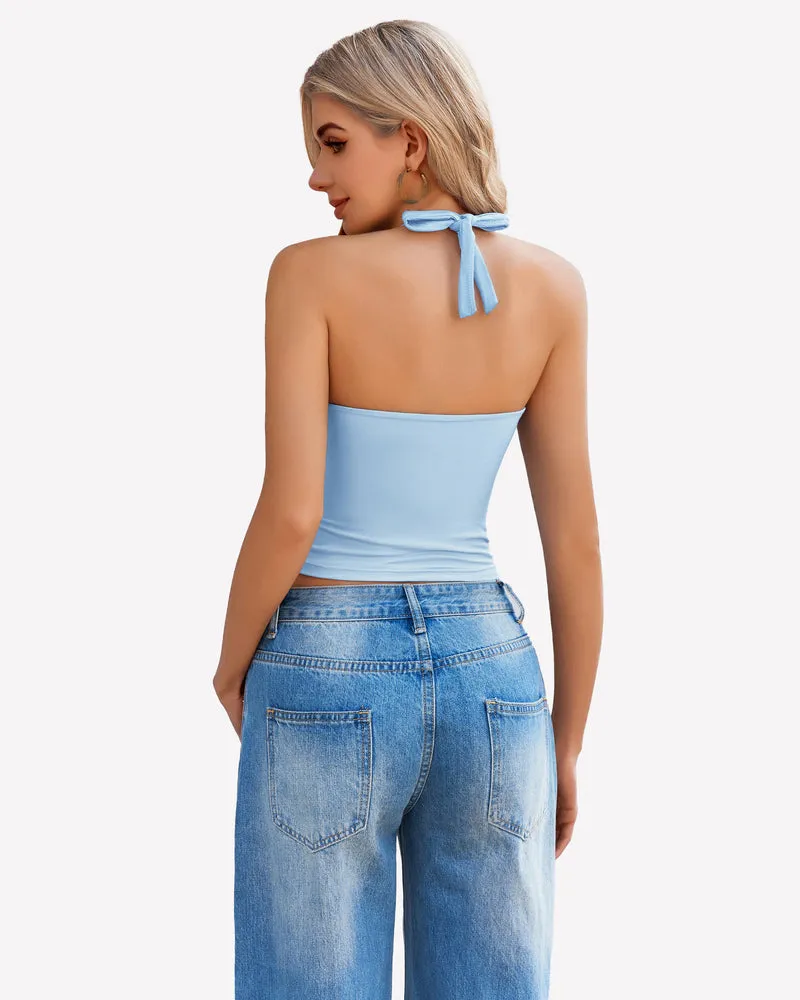 Halter Crop Top Going Out Tank Crop Top