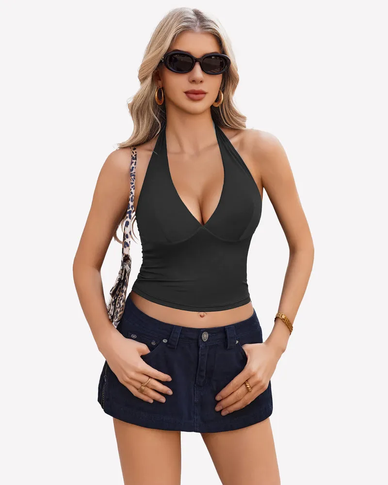 Halter Crop Top Going Out Tank Crop Top