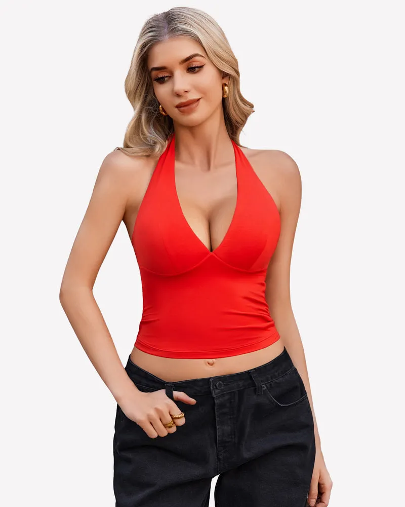 Halter Crop Top Going Out Tank Crop Top