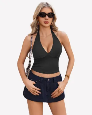 Halter Crop Top Going Out Tank Crop Top