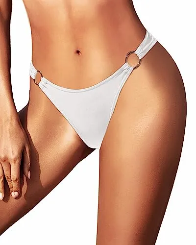 High Cut Low Rise Swim Bottoms Cheeky Brazilian Cut Swim Bottom for Women