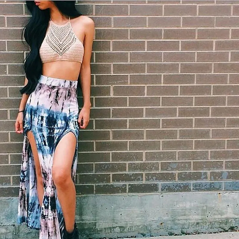 High Quality Hand Knitted Crop Top Halter Beachwear Backless Bra