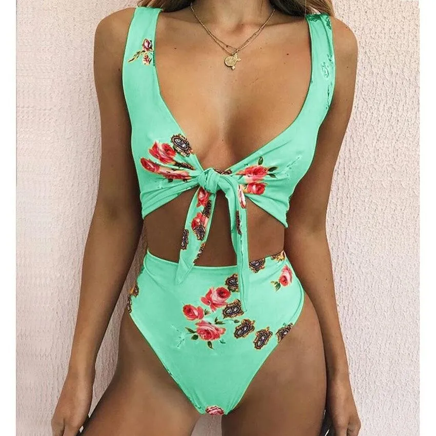 High Waist Swimsuit C4B New Sexy Print Bikinis Women Swimwear Push Up Bathing Suit Swim Summer Beach Wear Brazilian Bikini Set