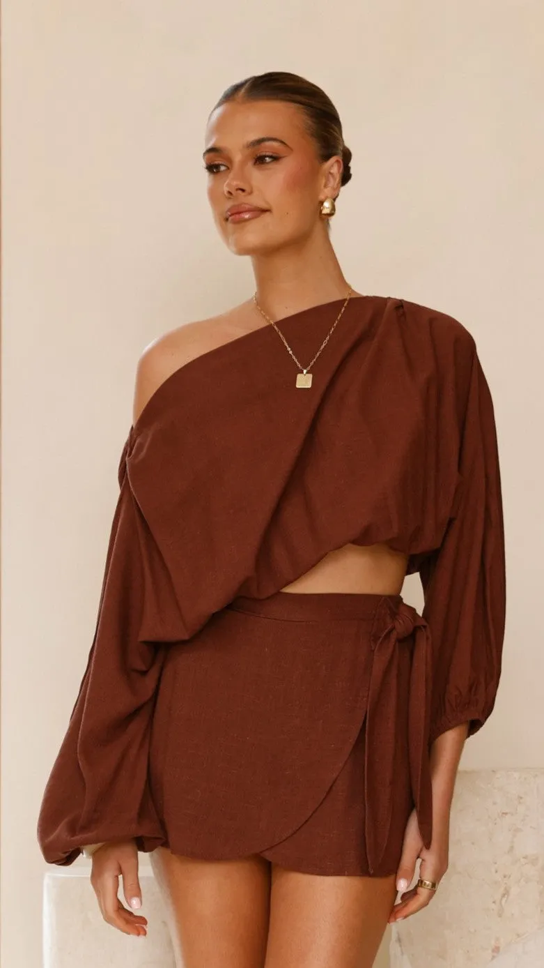 Ilara Wrap Skort - Chocolate