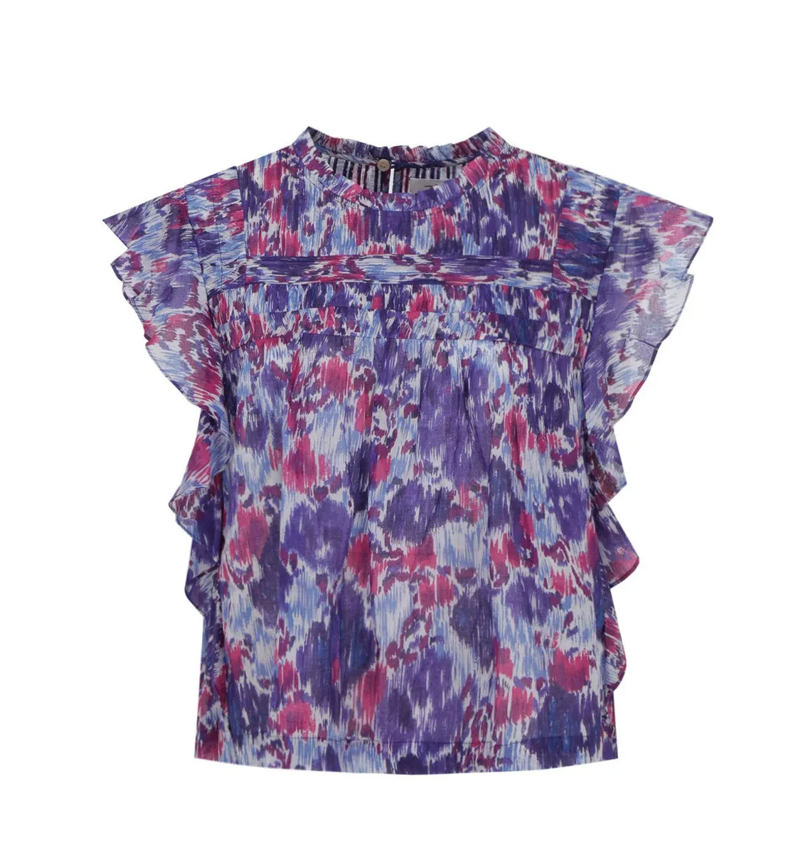 Isabel Marant Étoile Graphic-Print Sleeveless Ruffled Blouse