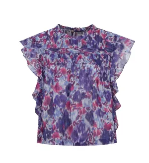 Isabel Marant Étoile Graphic-Print Sleeveless Ruffled Blouse