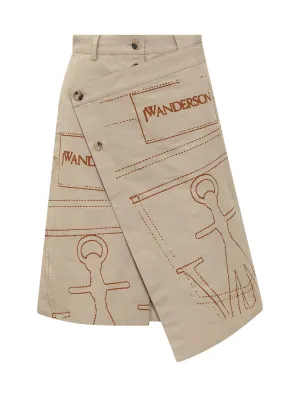 JW Anderson Wrap-Front High-Waist Skirt