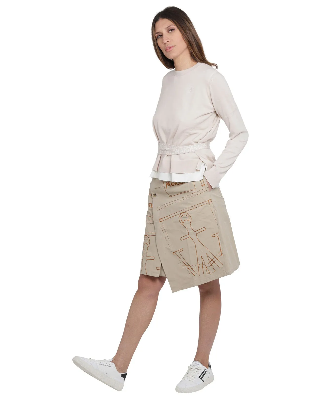 JW Anderson Wrap-Front High-Waist Skirt