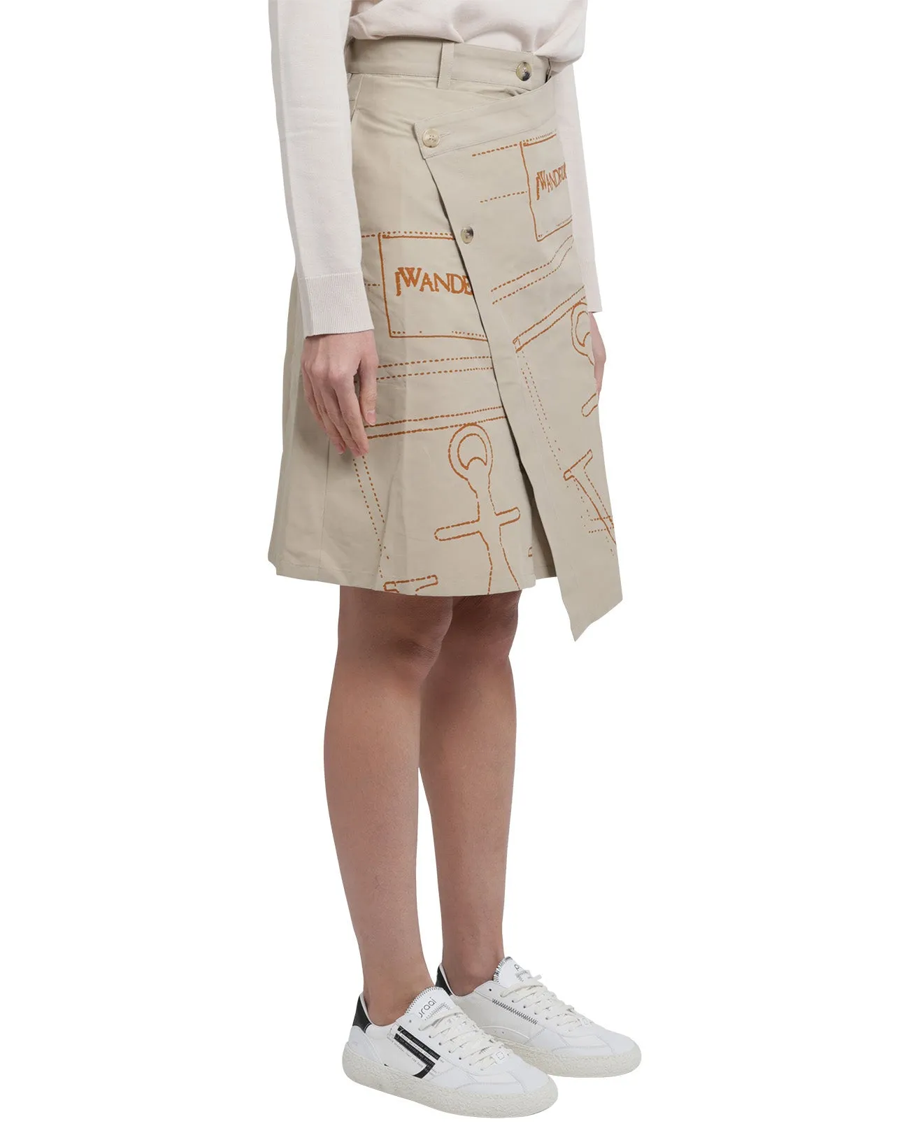 JW Anderson Wrap-Front High-Waist Skirt