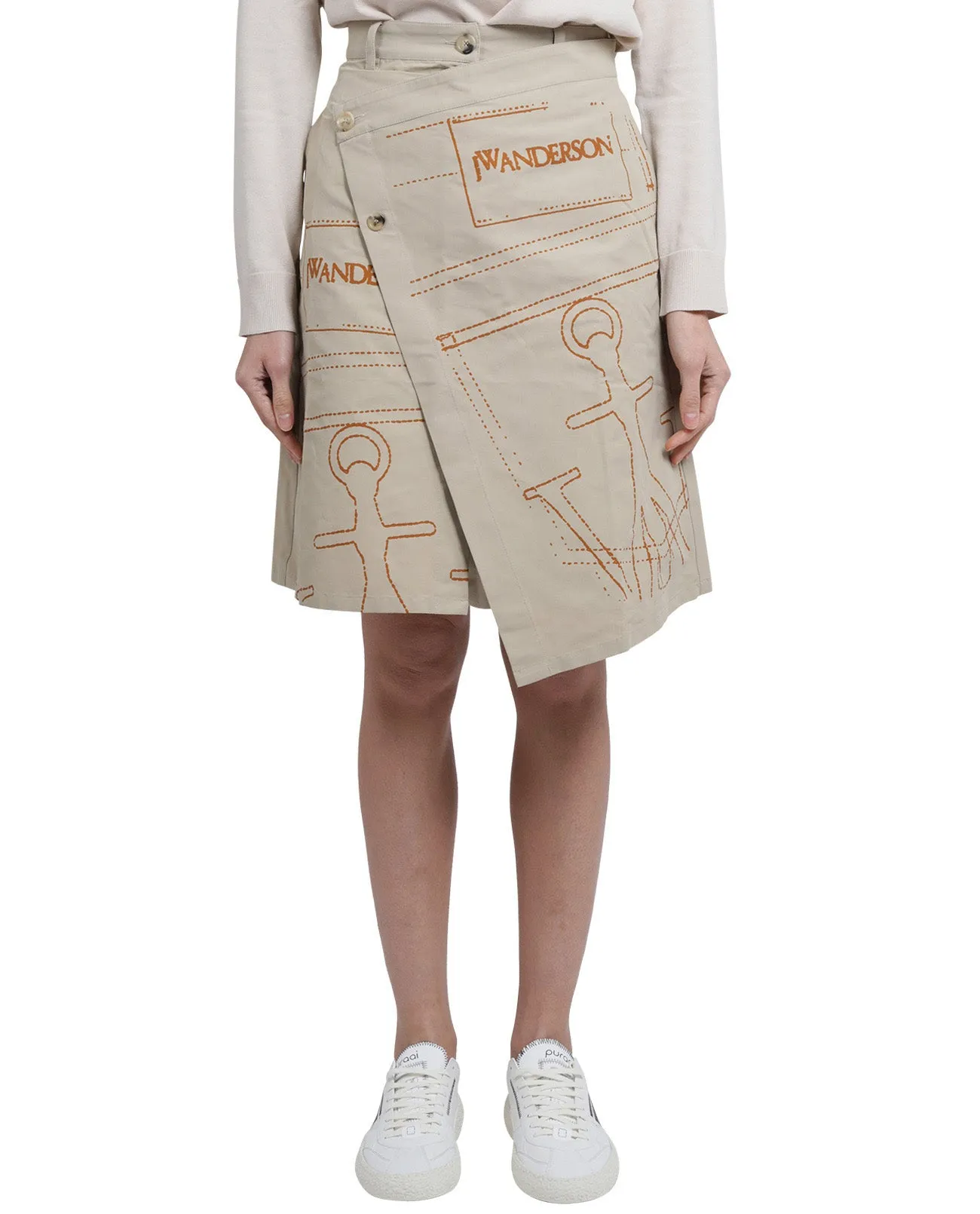 JW Anderson Wrap-Front High-Waist Skirt