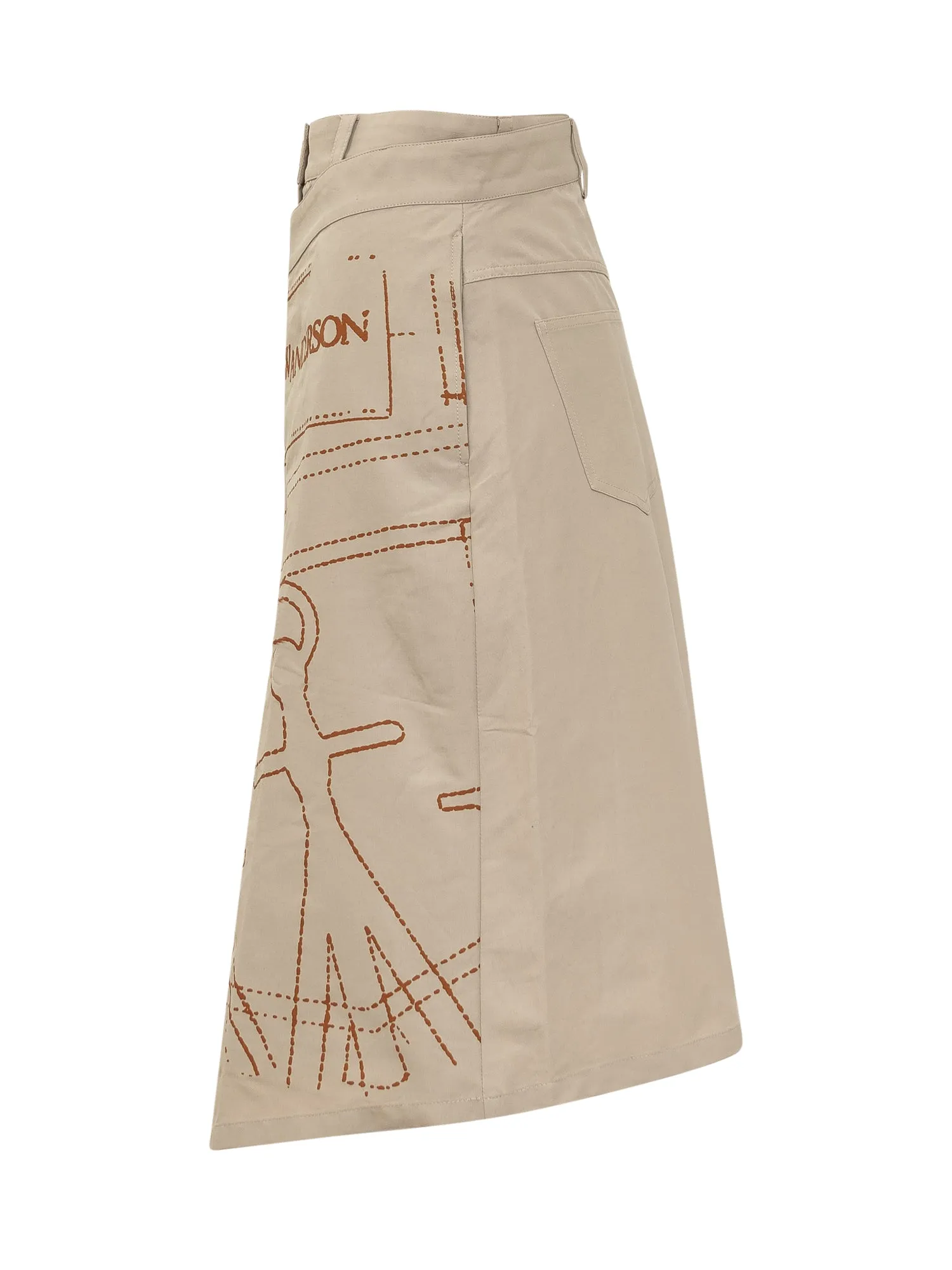 JW Anderson Wrap-Front High-Waist Skirt