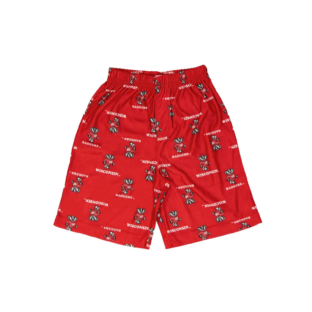 Kids' Wisconsin Badgers Printed Shorts (K46LFZ 82N)