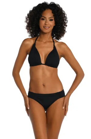 La Blanca Black Halter Triangle Top