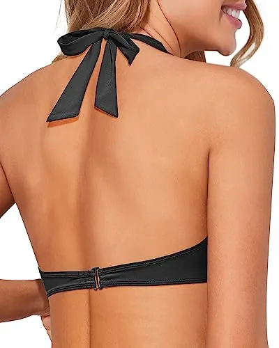 Large Bust Bikini V-Neck Swim Tops