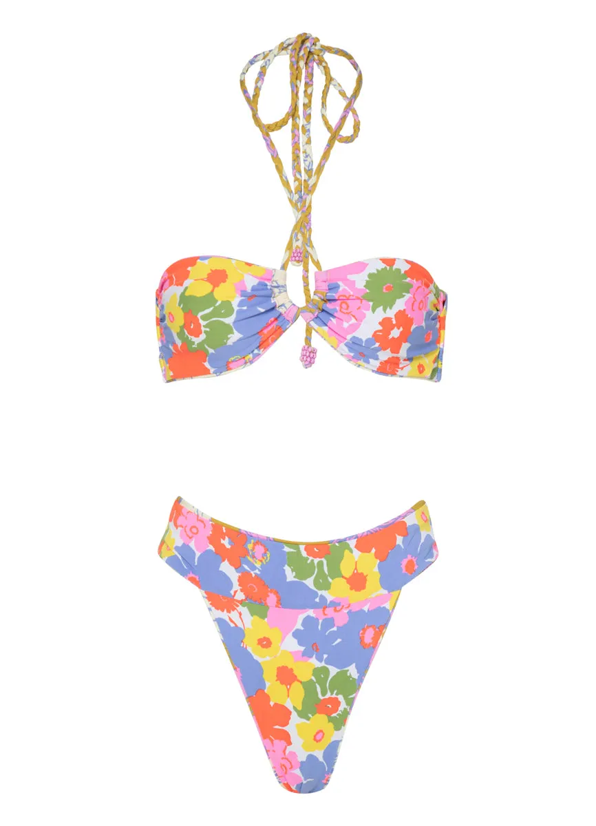 Maaji Pink Fiore Sienna High Rise Classic Bikini Bottom