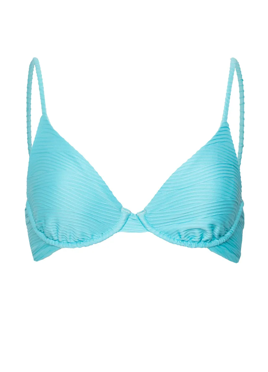 Maaji Sea Blue Dainty Unmolded Underwire Bikini Top