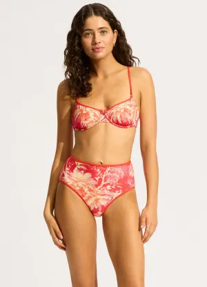 Marbella High Waisted Bikini Bottom - Flame
