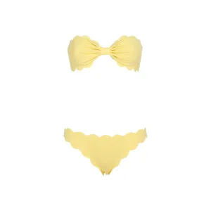 Marysia Bandeau Strapless Scallop-Edge Bikini