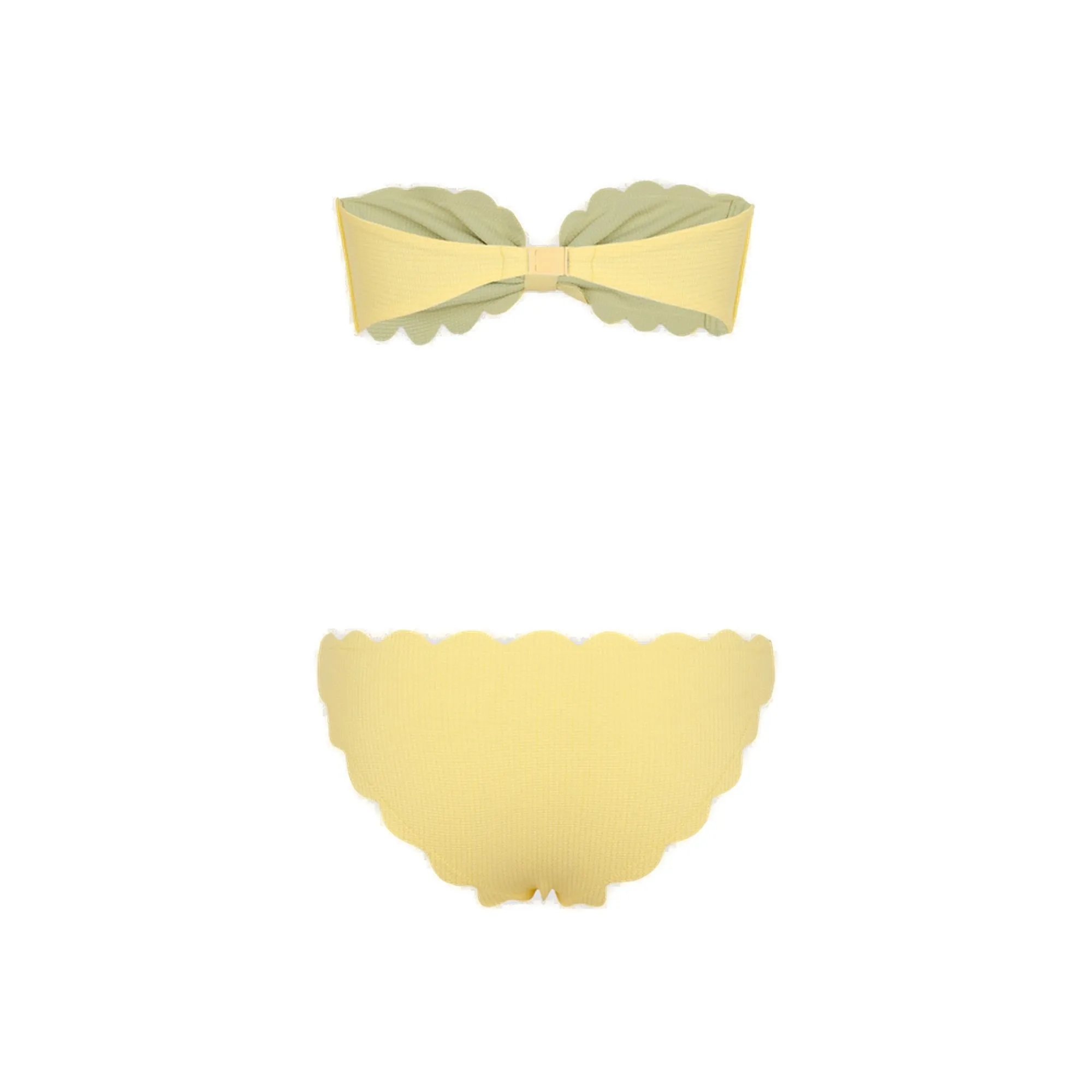 Marysia Bandeau Strapless Scallop-Edge Bikini