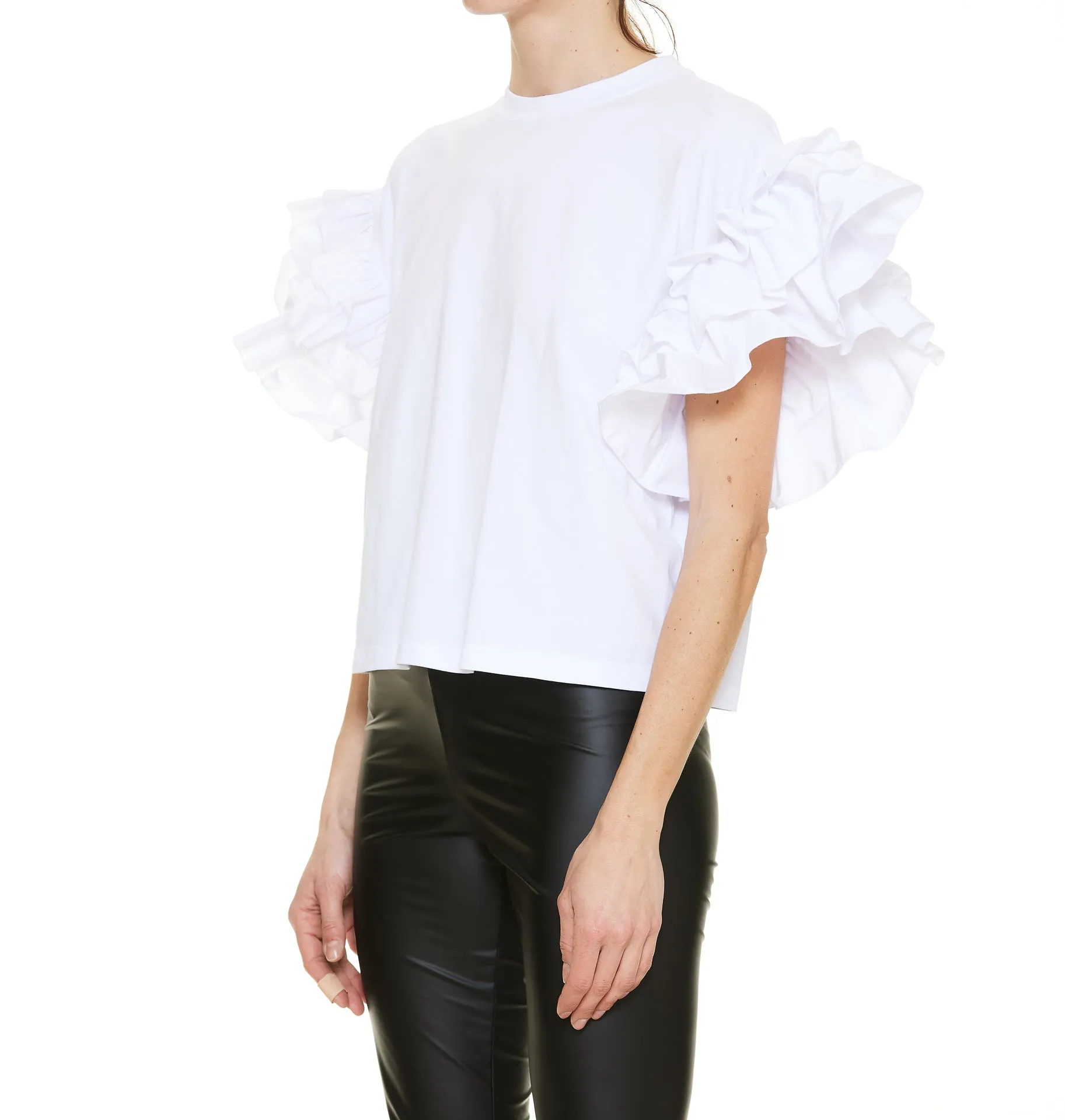 MSGM Ruffled Short-Sleeved T-Shirt