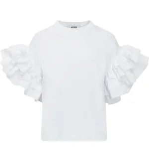MSGM Ruffled Short-Sleeved T-Shirt